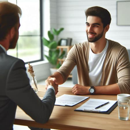 Persona negociando su salario con un empleador